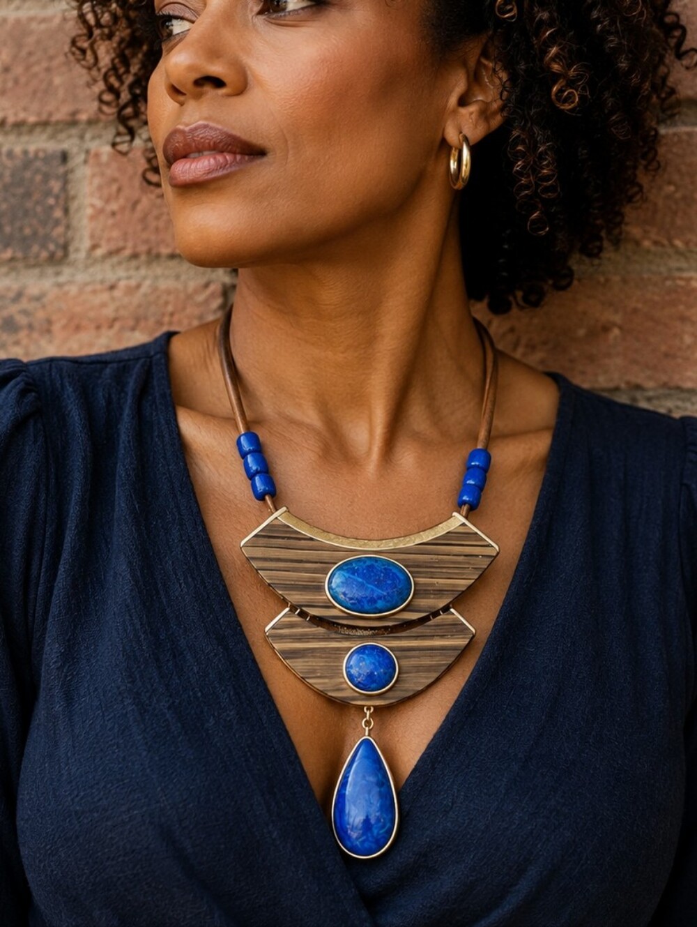 Chico's Lapis Luzuli Multicolor Pendant Necklace